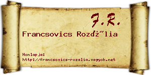 Francsovics Rozália névjegykártya