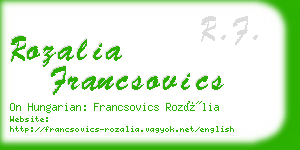 rozalia francsovics business card